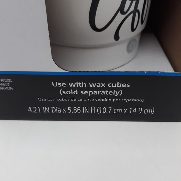 Electric But First Coffee Ceramic Wax Warmer White Brown 3.58 x 4.22 x 5… - Picture 11 of 13